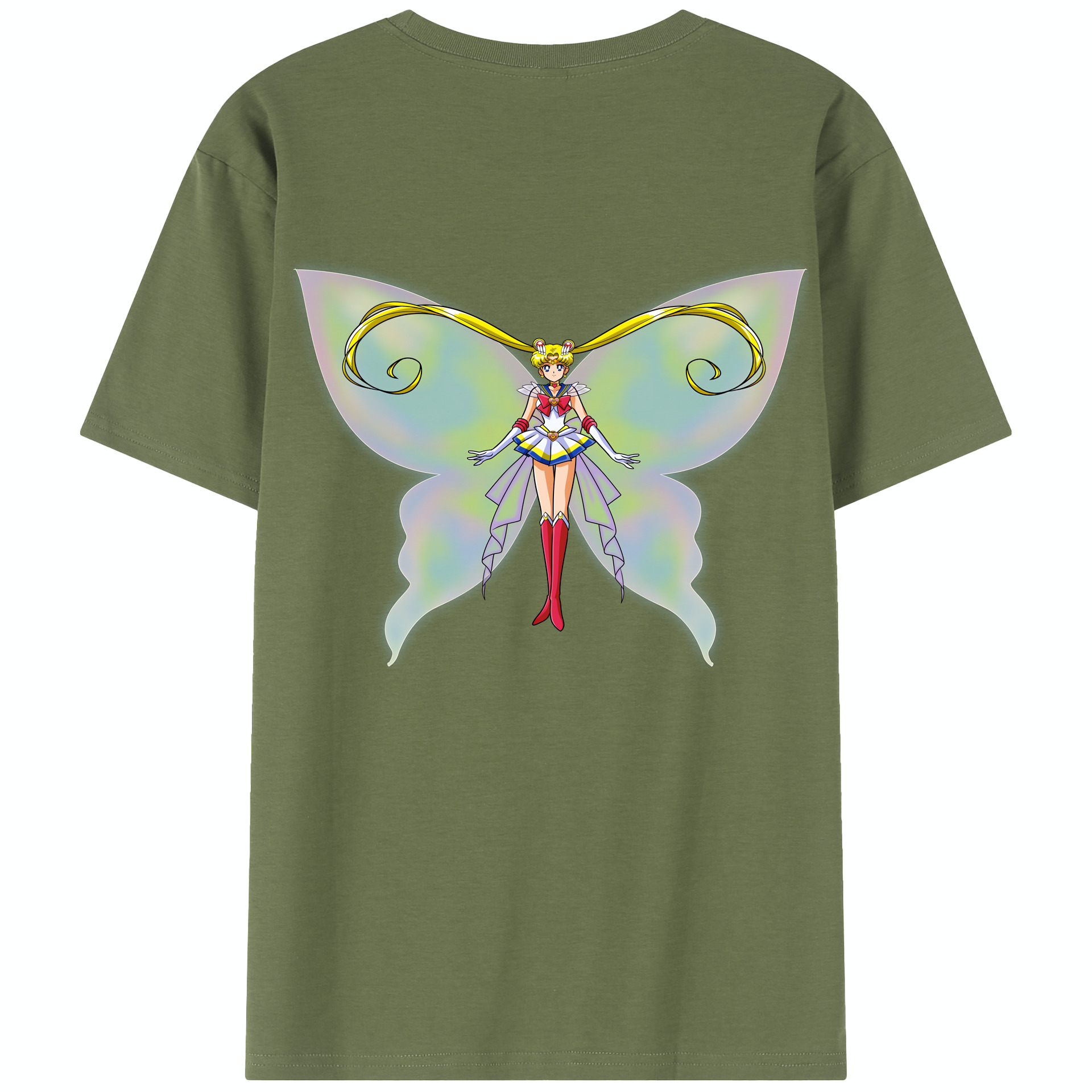 （画像用） 美少女戦士セーラームーン 月野 うさぎ つきの うさぎ Sailor Moon Tsukino Usagi 綿100％半袖Tシャツ（背面プリント）